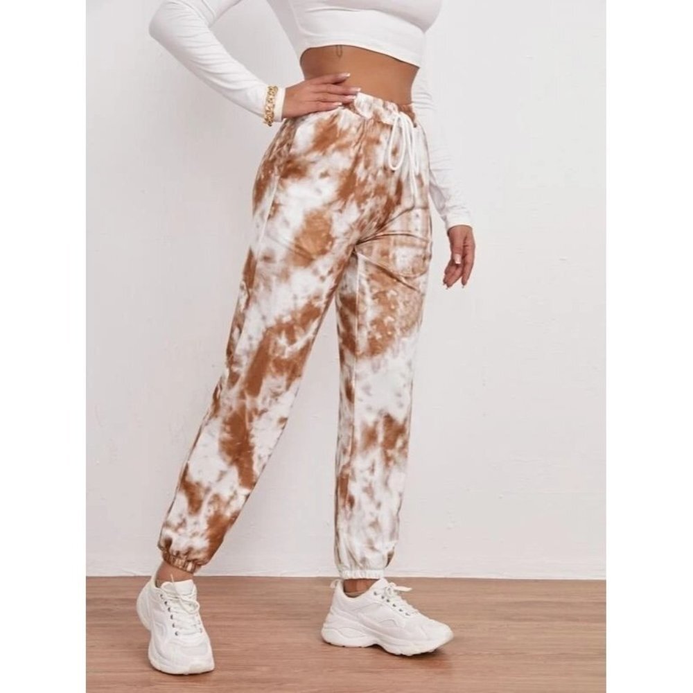 NEW SHEIN Drawstring Waist Tie Dye Sweatpants Size M